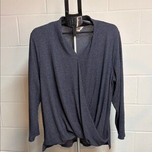 CJ Banks Women’s Size 1X Blue V-Neck Pullover Sweater